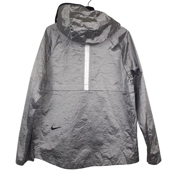 Nike Men's Tech Pack Woven Hooded Jacket Sz Medium Reflective Silver & Black NWT - Picture 7 of 13